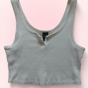 Wild Fable White Cropped Tank Top